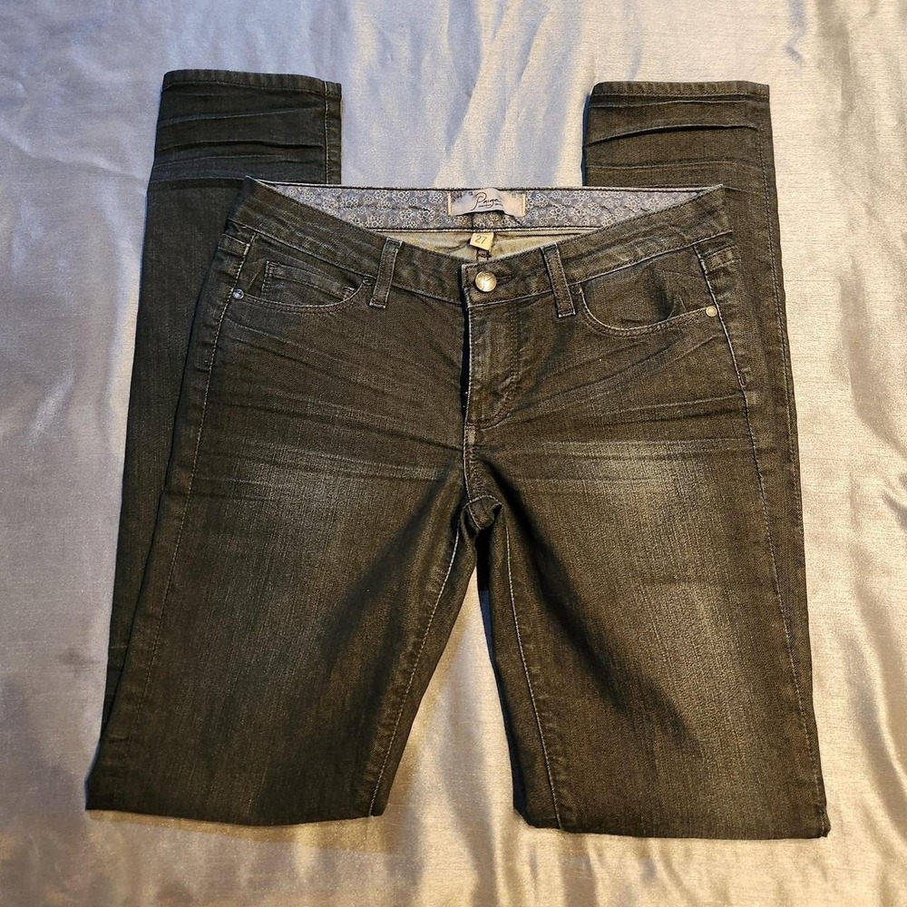 Paige Premium Denim Womens Skinny Jeans Dark Wash Black Cotton Made in USA 27